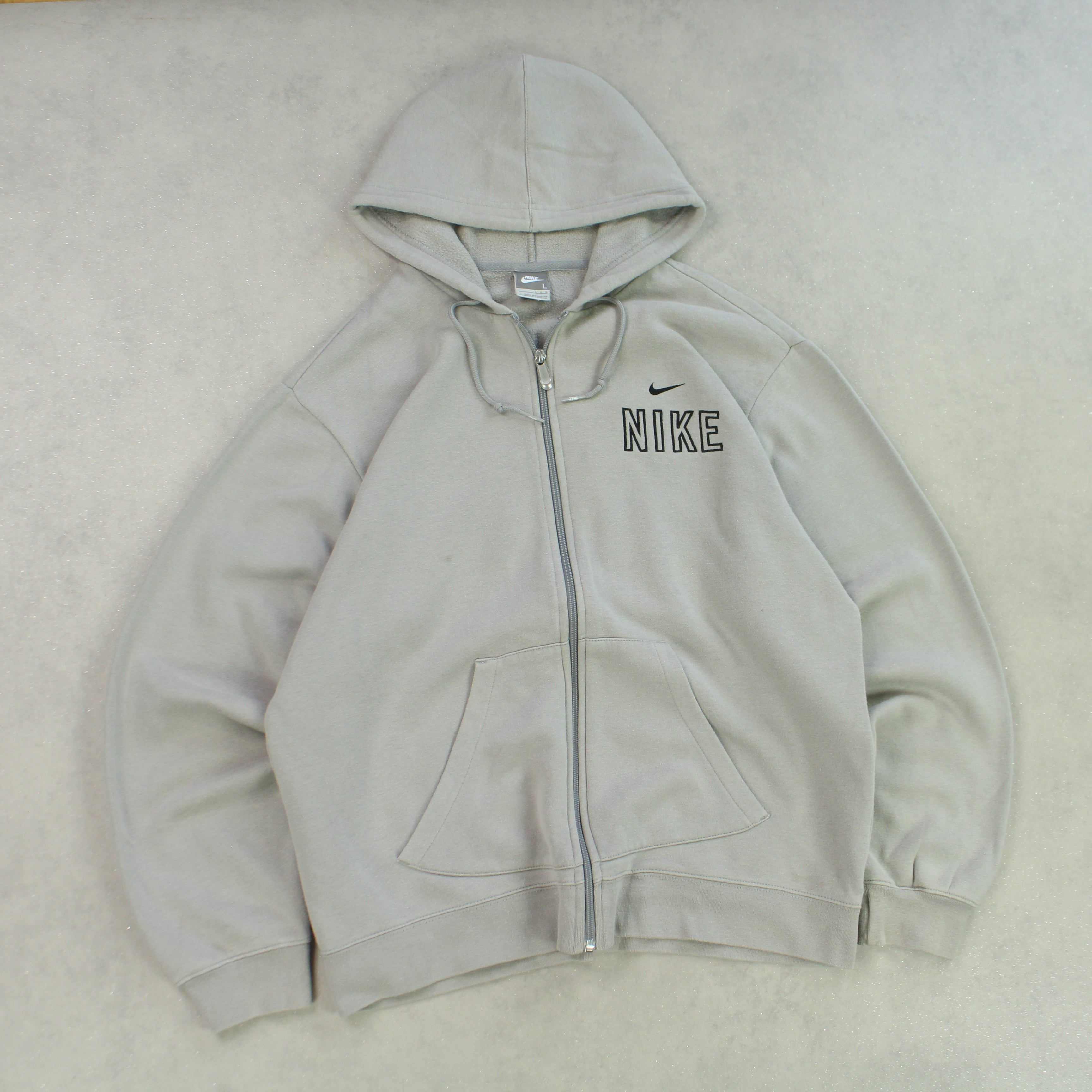 SUPER RARE 2000s  Zip Hoodie Grey-OSI