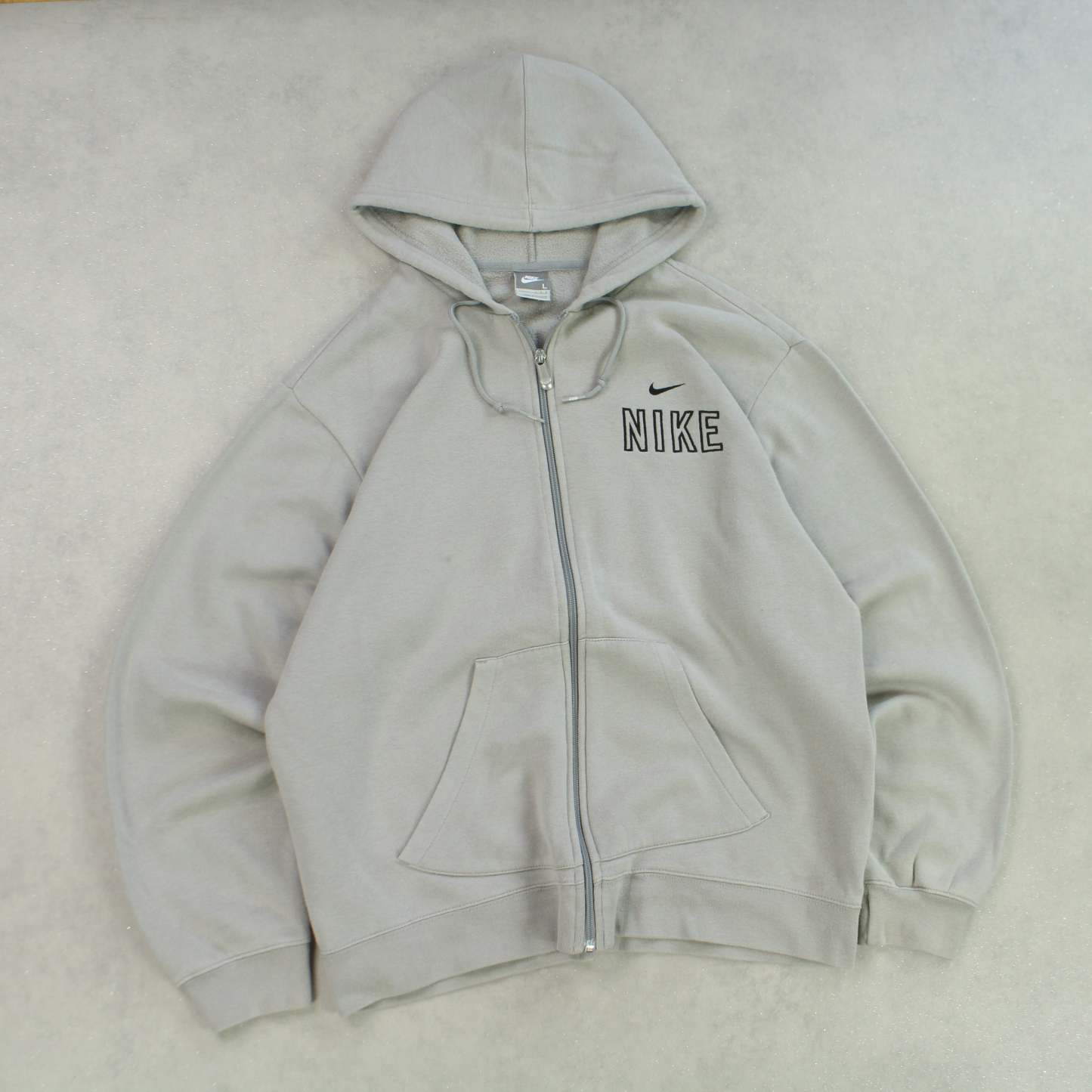SUPER RARE 2000s  Zip Hoodie Grey-OSI