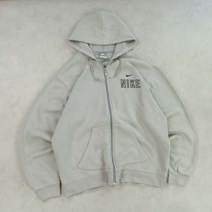 SUPER RARE 2000s  Zip Hoodie Grey-OSI