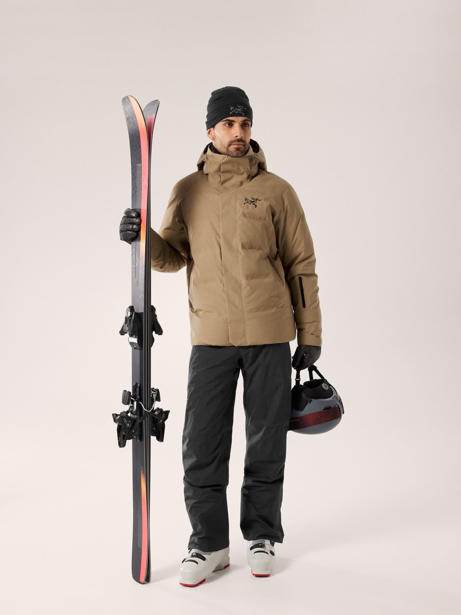  men's fissile insulated jacket ski and snowboard brown-OSI