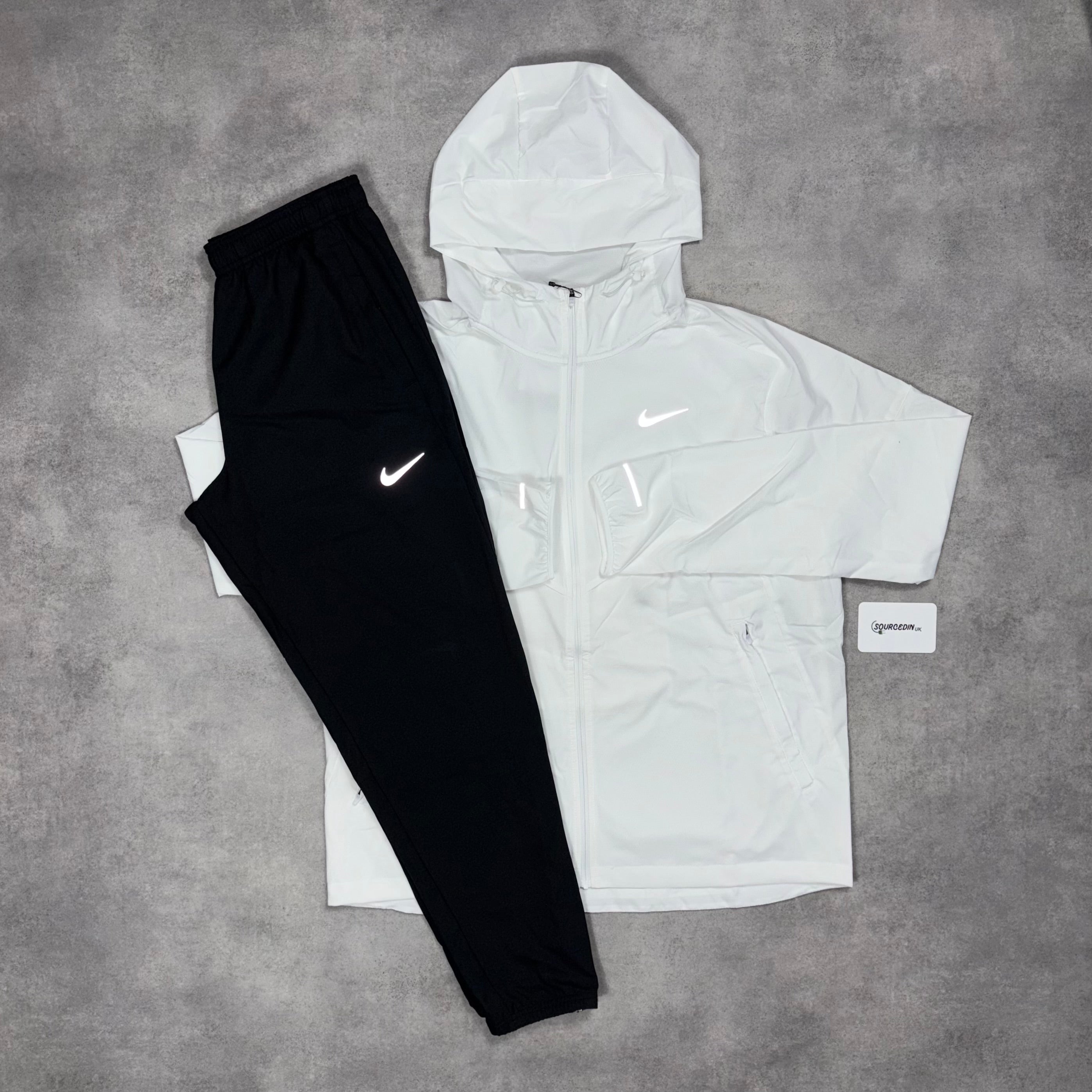 Uv Windrunner Jacket Ice White & Black/Grey Woven Challenger Bottom Set-OSI