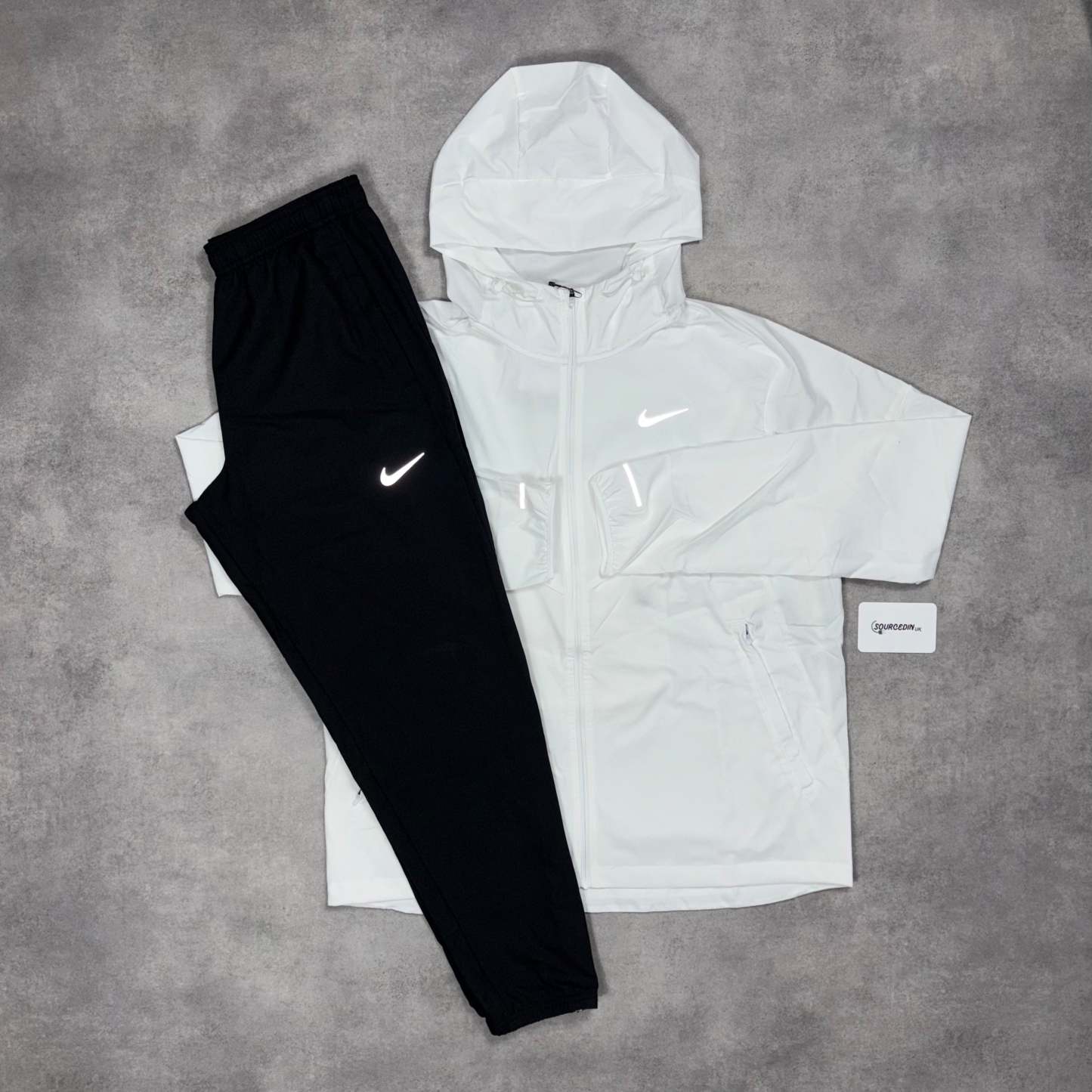 Uv Windrunner Jacket Ice White & Black/Grey Woven Challenger Bottom Set-OSI