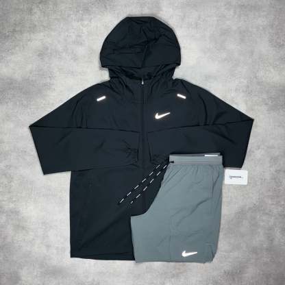 Uv Windrunner Jacket Black & Black/Grey 7” Flex Stride Short Set-OSI