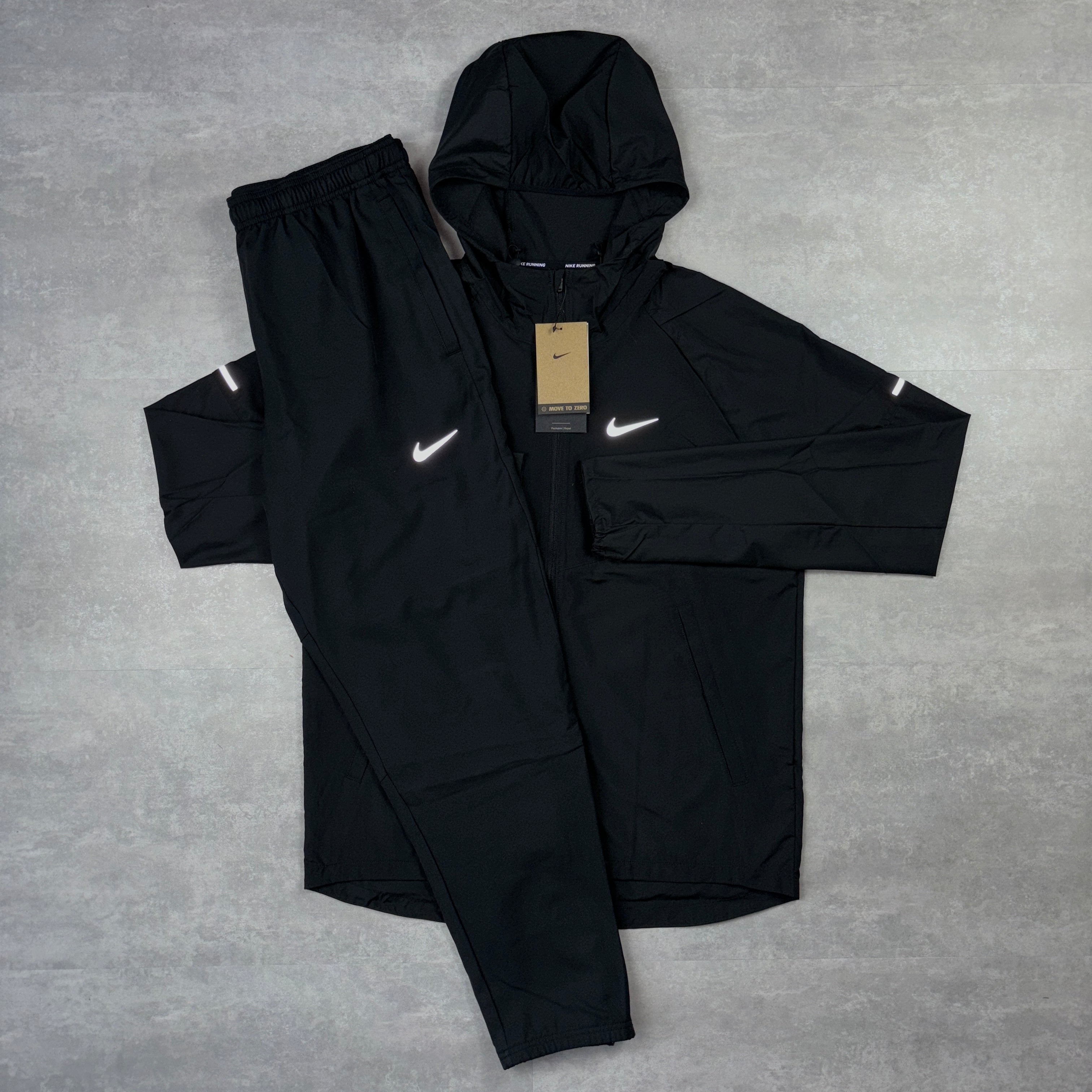 Black Miler Repel Windbreaker & Black Challenger Pants Set-OSI