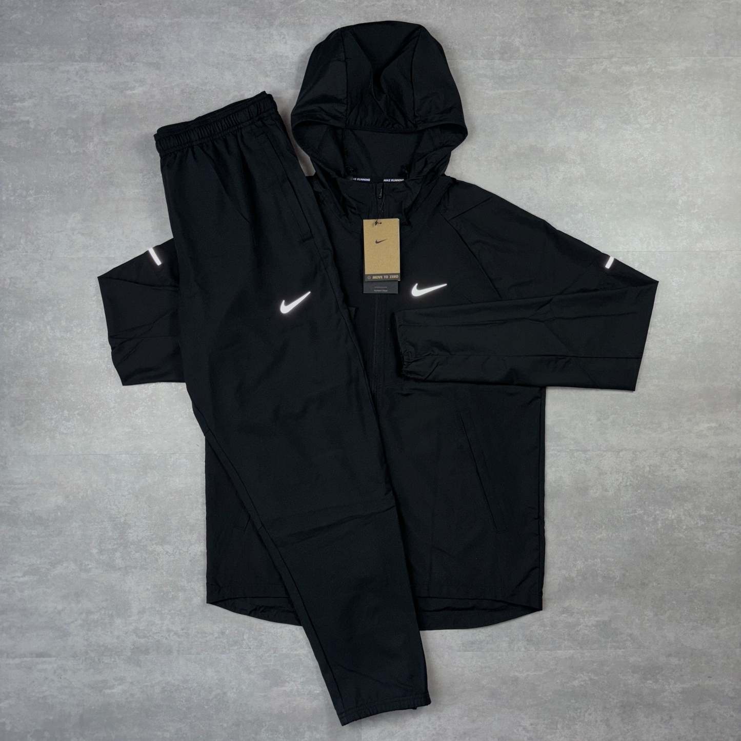 Black Miler Repel Windbreaker & Black Challenger Pants Set-OSI