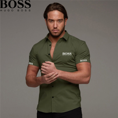 Men's Solid Color Fashion Lapel Shirt-OSI