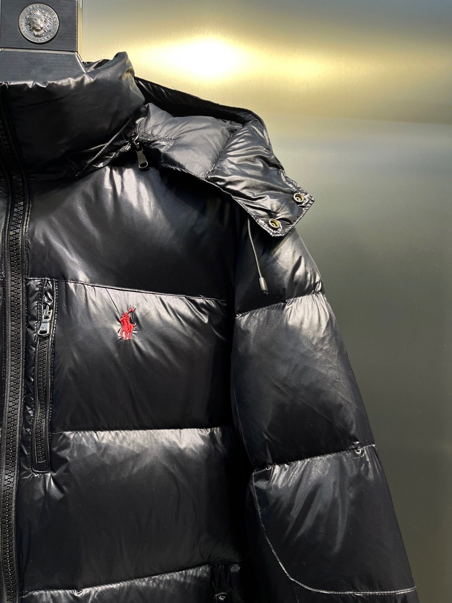 Polo Ralph Lauren Black Shiny Down Puffer Jacket