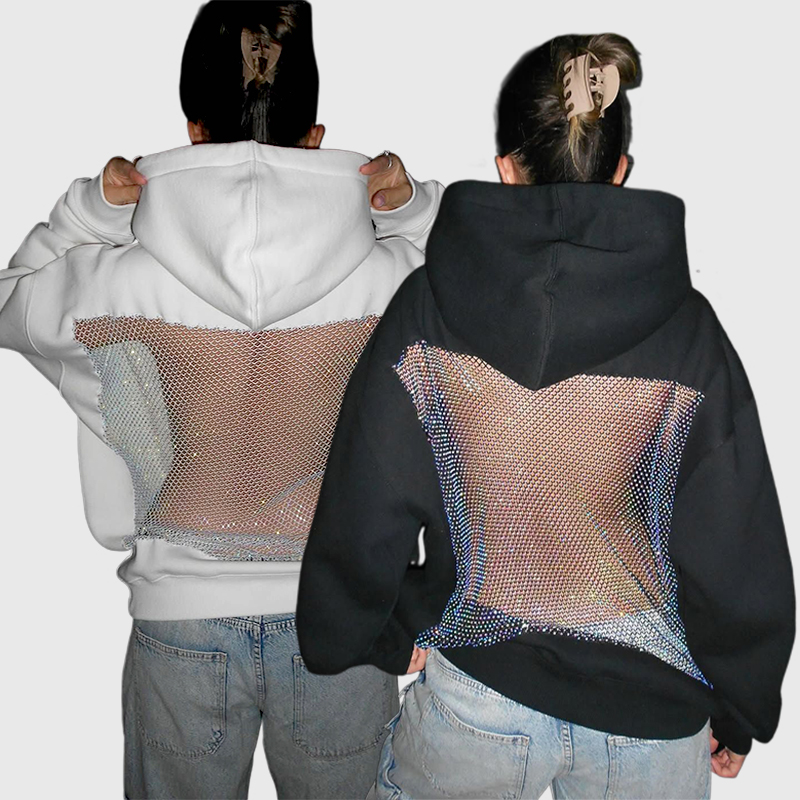 Backstage Crystal-Mesh Hoodie-OSI