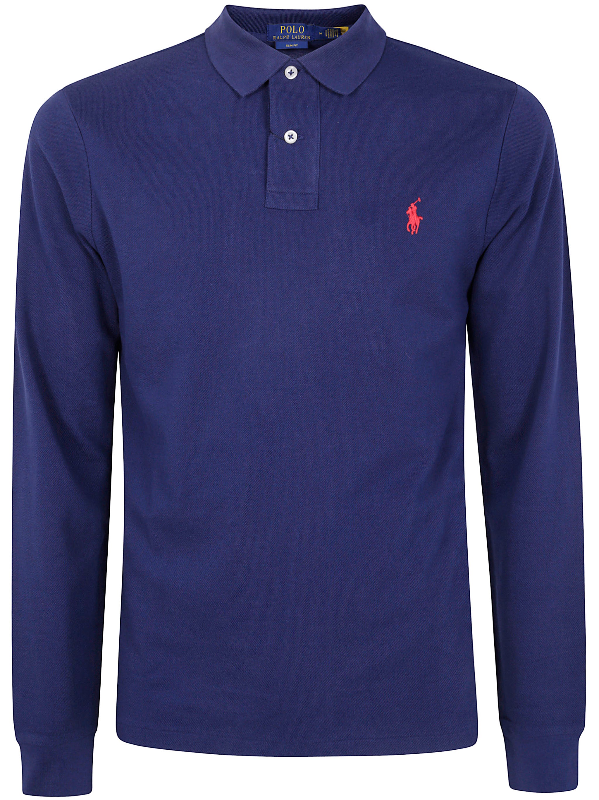 POLO  Men's Long Sleeve Knit Polo Shirt-OSI