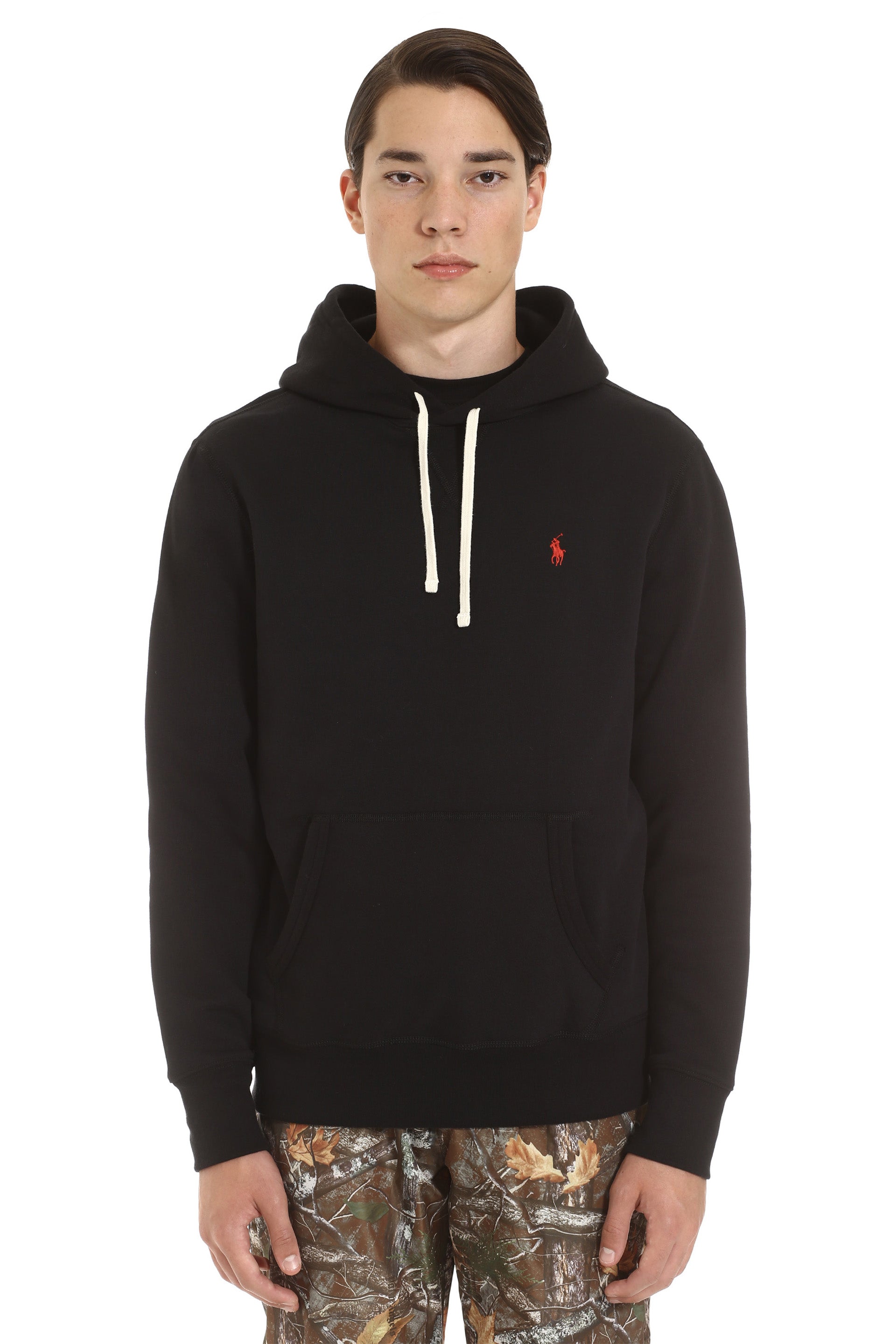 POLO  Cotton Blend Basic Hoodie for Men-OSI
