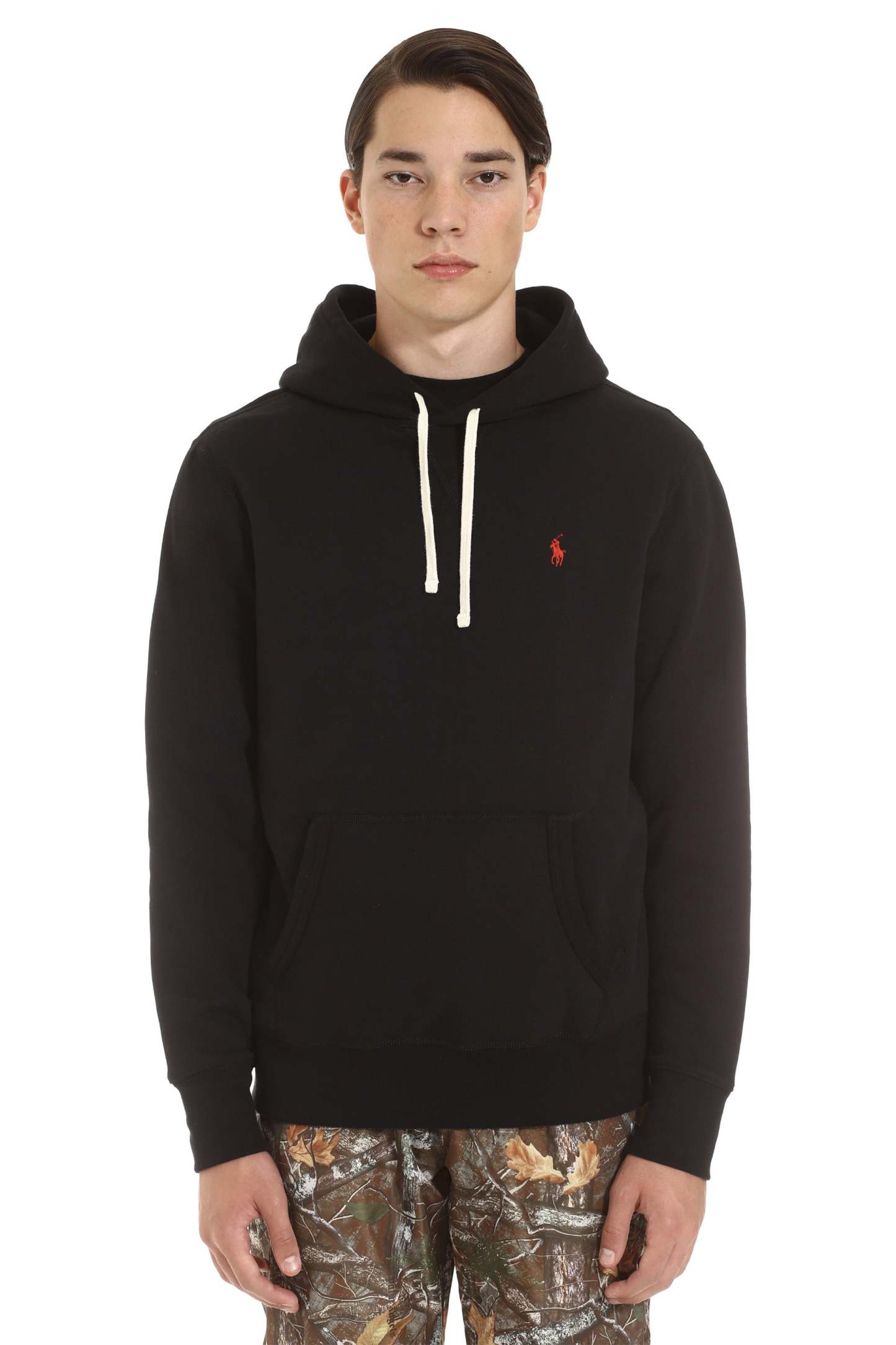 POLO  Cotton Blend Basic Hoodie for Men-OSI