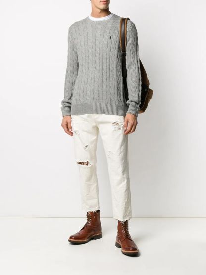 POLO  Men's Cable-Knit Cotton Jumper-OSI