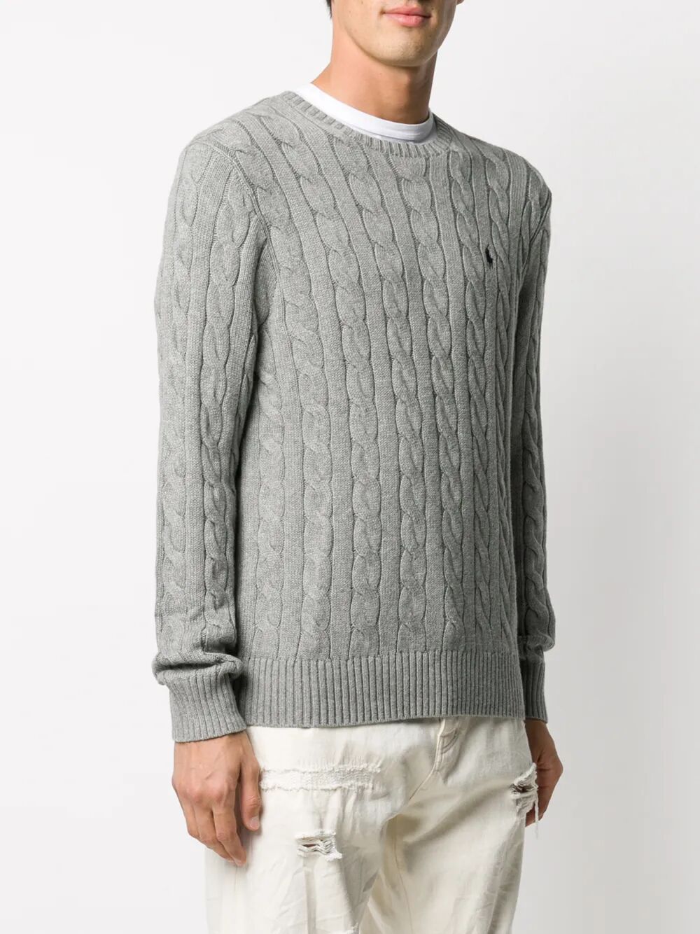 POLO  Men's Cable-Knit Cotton Jumper-OSI