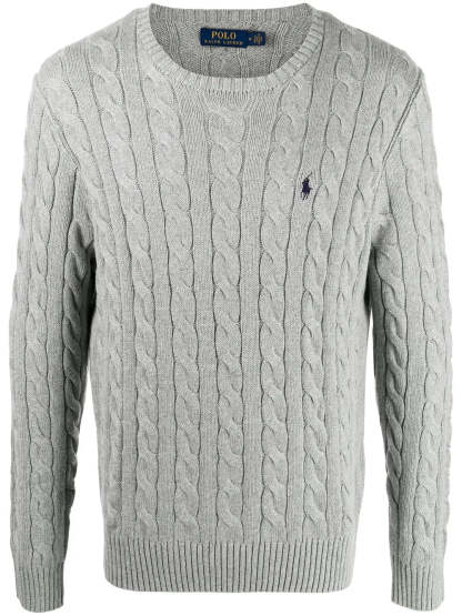 POLO  Men's Cable-Knit Cotton Jumper-OSI