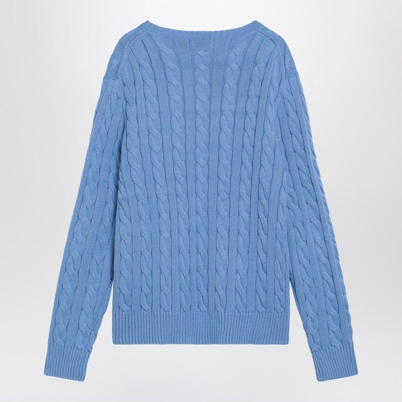 POLO  Cotton Cable-Knit Crewneck Jumper for Men-OSI