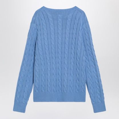 POLO  Cotton Cable-Knit Crewneck Jumper for Men-OSI