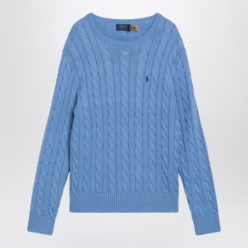POLO  Cotton Cable-Knit Crewneck Jumper for Men-OSI