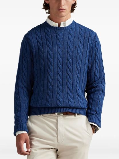 POLO  Cable-Knit Cotton Jumper - Regular Fit-OSI