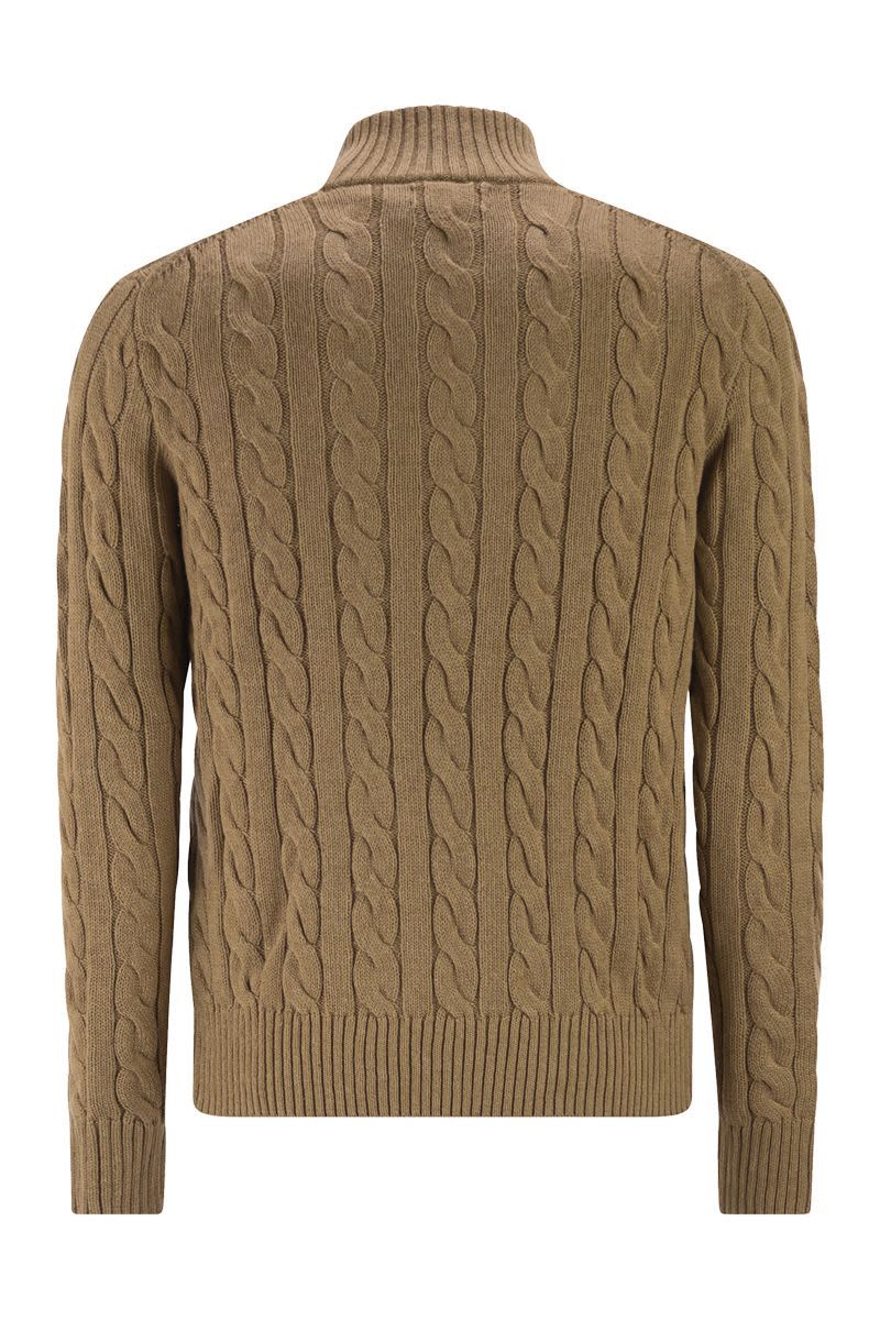 POLO  Chunky Cable Knit Jumper with Zip Fastening - Regular Fit-OSI
