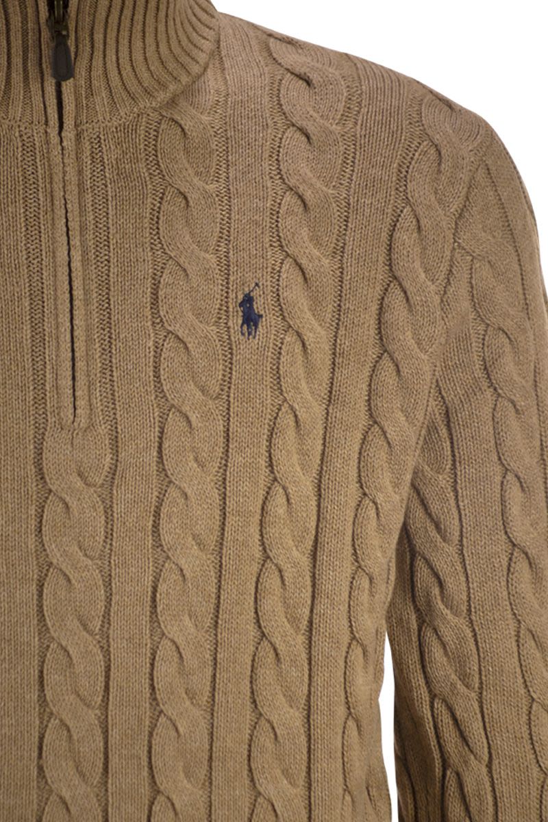 POLO  Chunky Cable Knit Jumper with Zip Fastening - Regular Fit-OSI