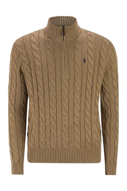 POLO  Chunky Cable Knit Jumper with Zip Fastening - Regular Fit-OSI