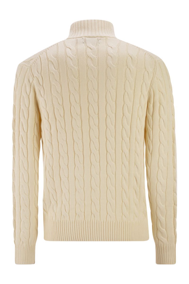 POLO  Chunky Cable Knit Jumper with Zip Fastening - Regular Fit-OSI