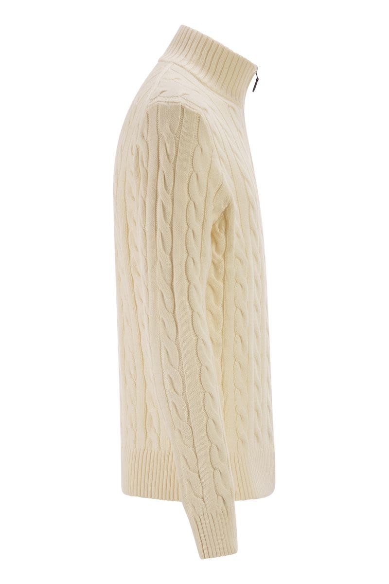 POLO  Chunky Cable Knit Jumper with Zip Fastening - Regular Fit-OSI