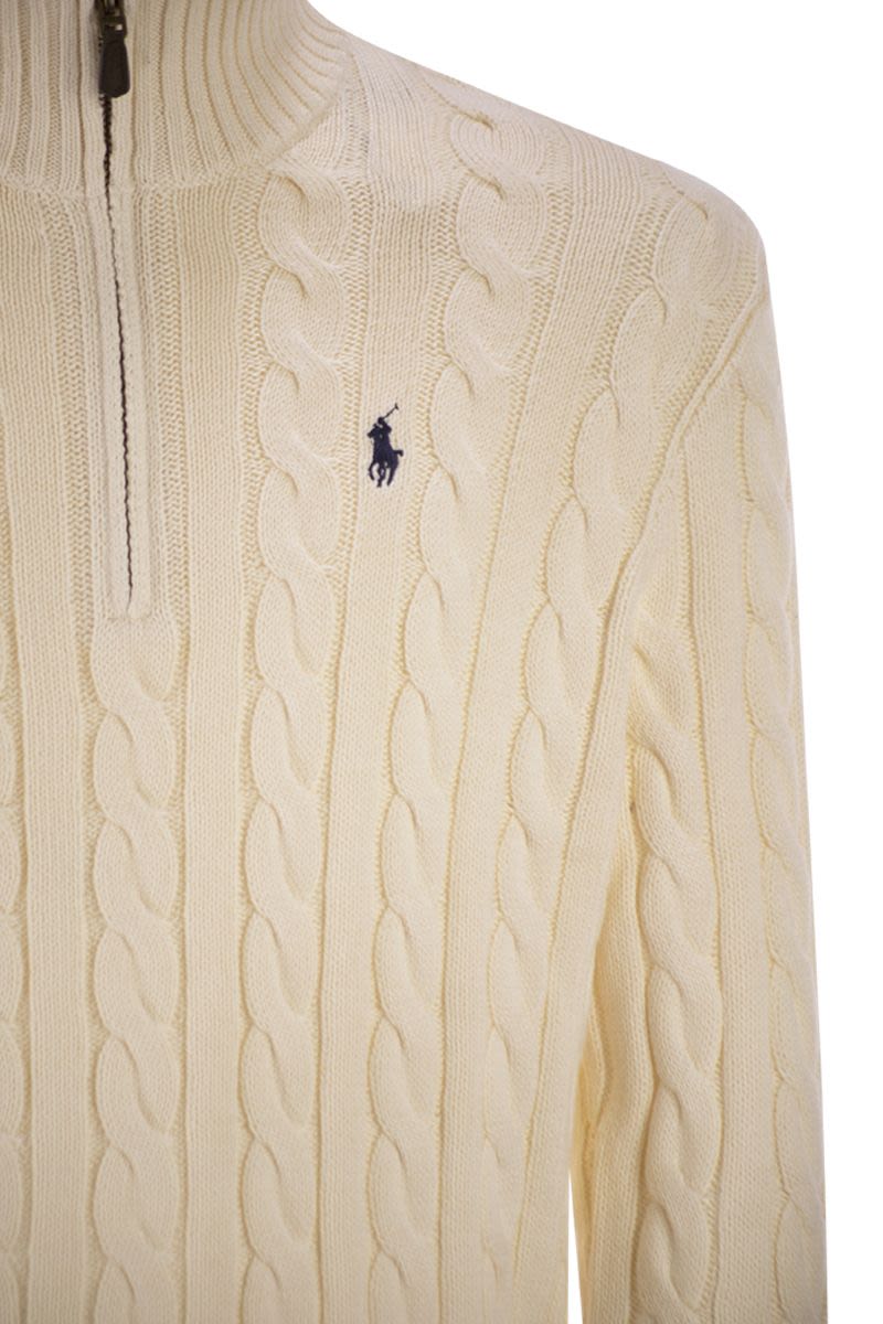 POLO  Chunky Cable Knit Jumper with Zip Fastening - Regular Fit-OSI