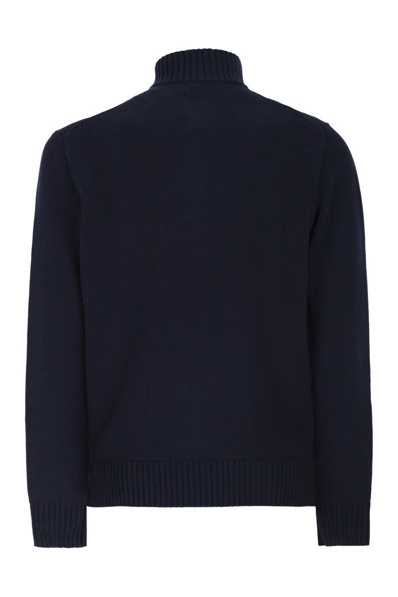 POLO  Classic Cotton Turtleneck Jumper with Zip Fastening-OSI
