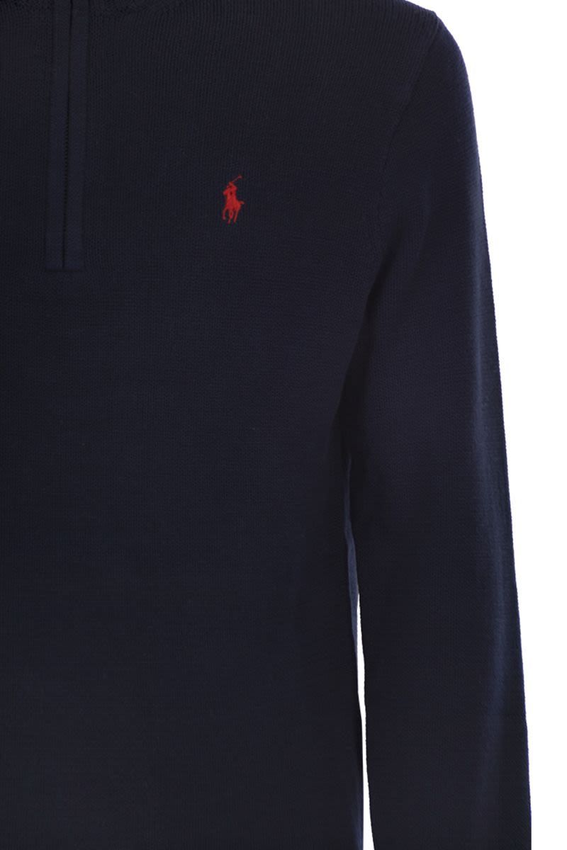 POLO  Classic Cotton Turtleneck Jumper with Zip Fastening-OSI