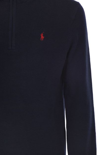POLO  Classic Cotton Turtleneck Jumper with Zip Fastening-OSI