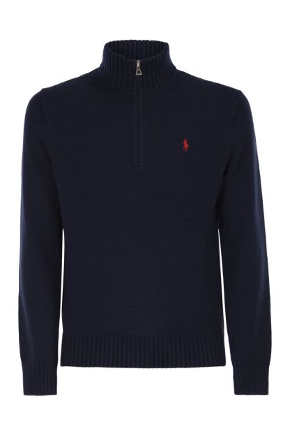 POLO  Classic Cotton Turtleneck Jumper with Zip Fastening-OSI