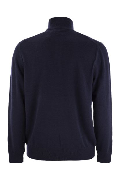 POLO  Wool Pullover with Half Zip for Men-OSI