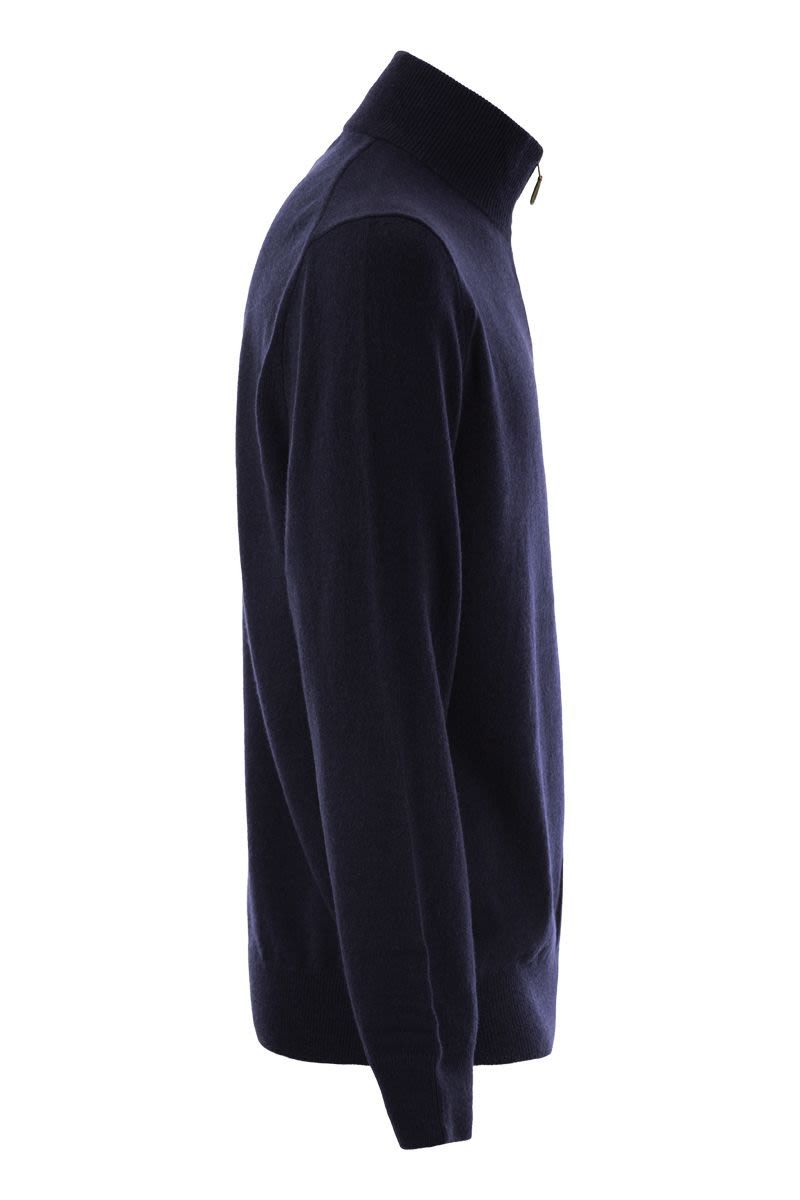 POLO  Wool Pullover with Half Zip for Men-OSI
