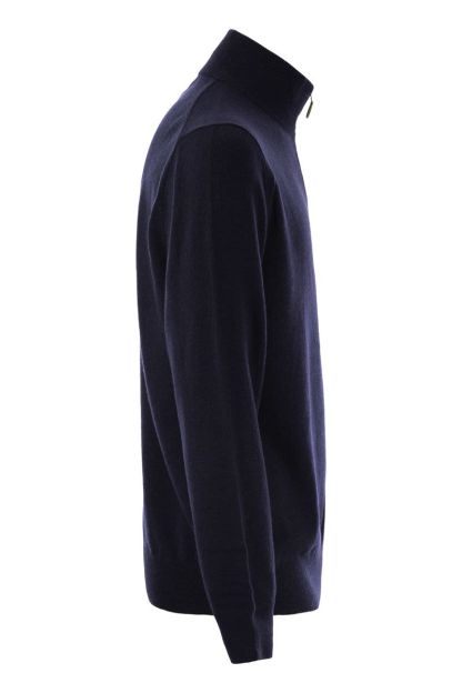 POLO  Wool Pullover with Half Zip for Men-OSI