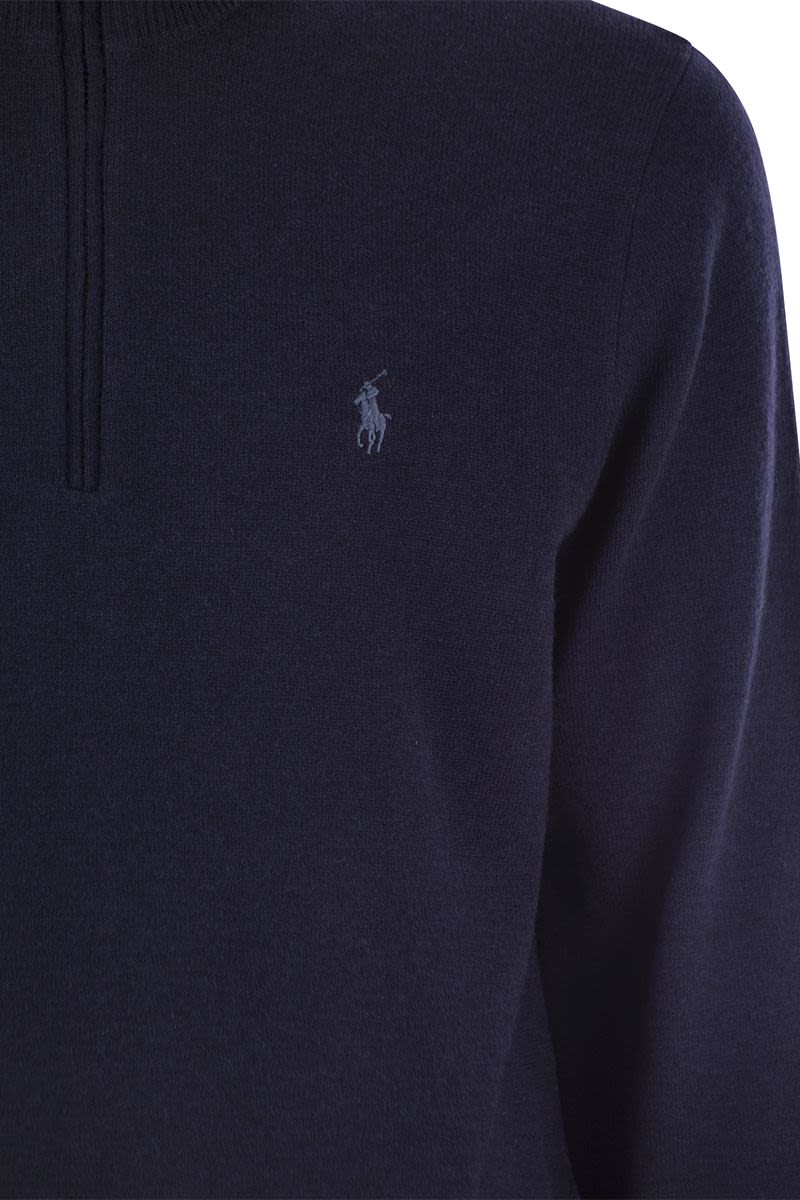 POLO  Wool Pullover with Half Zip for Men-OSI