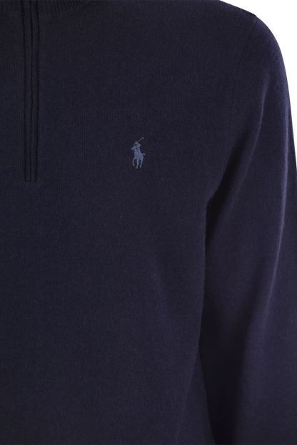 POLO  Wool Pullover with Half Zip for Men-OSI