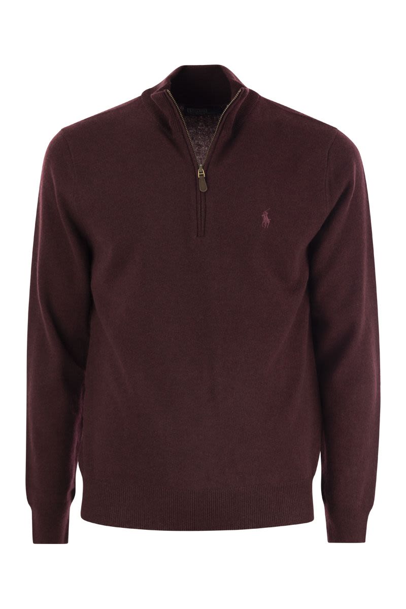 POLO  Men's Wool Sweater with Half Zip-OSI