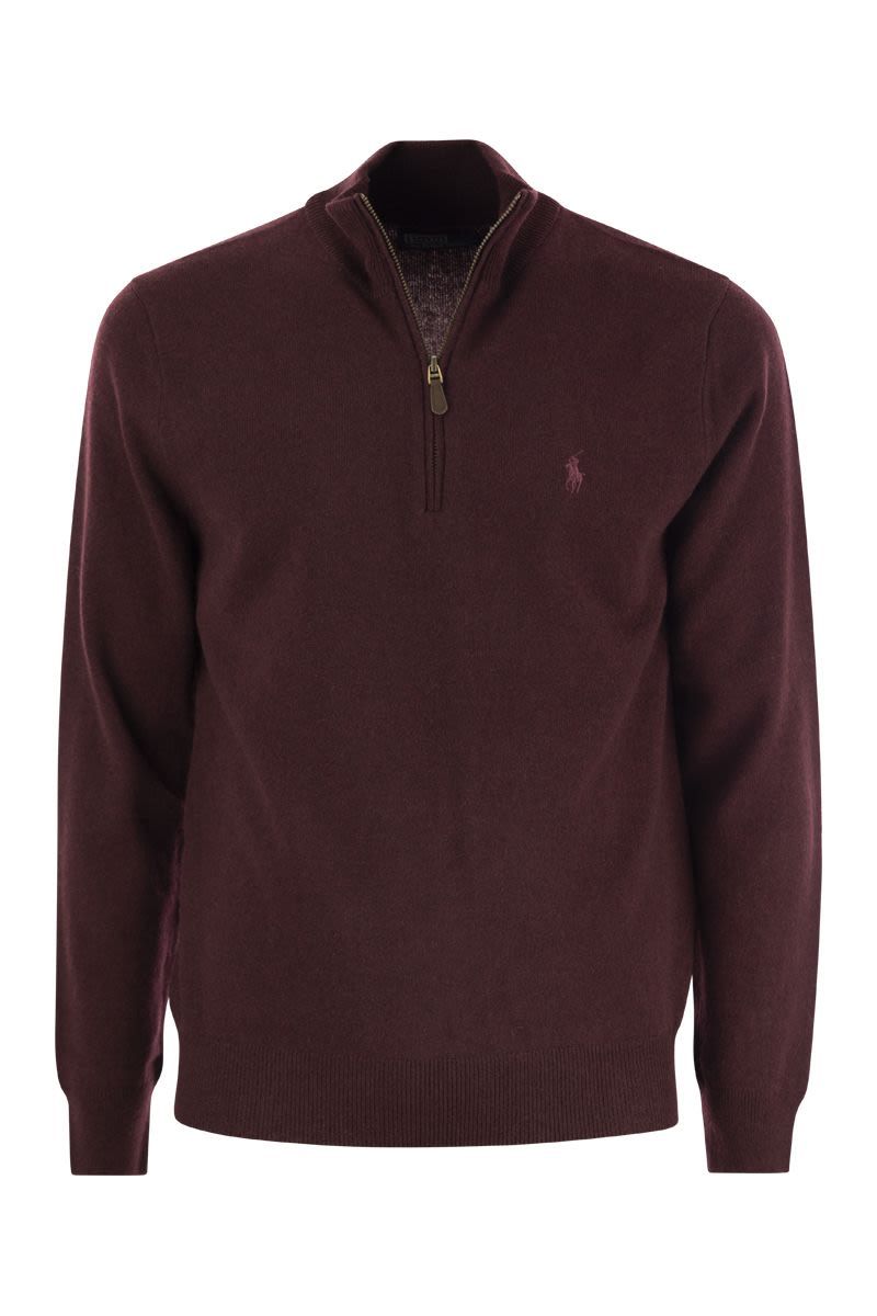 POLO  Men's Wool Sweater with Half Zip-OSI