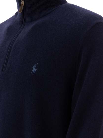 POLO  Wool Half-Zip Sweater for Men - Regular Fit-OSI