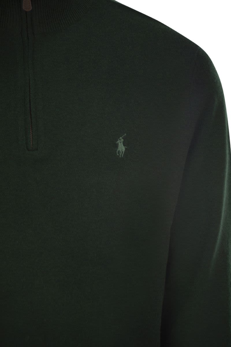 POLO  Men's Wool Pullover with Half Zip-OSI