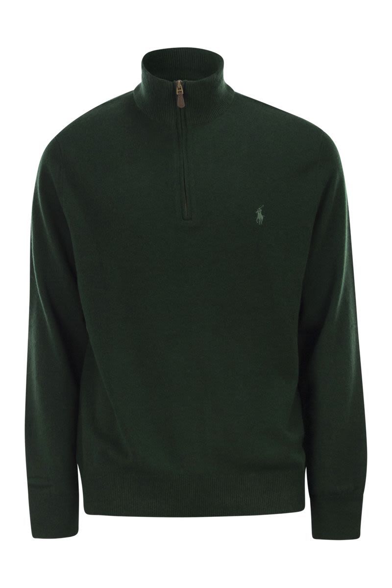 POLO  Men's Wool Pullover with Half Zip-OSI