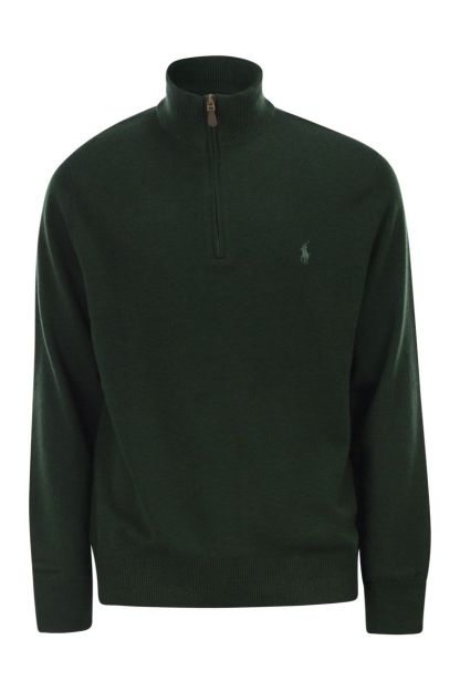 POLO  Men's Wool Pullover with Half Zip-OSI