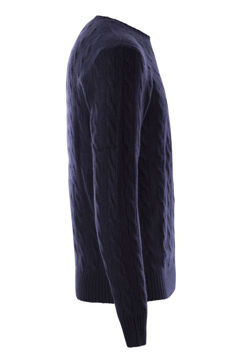 POLO  Wool and Cashmere Cable-Knit Sweater - Regular Fit-OSI