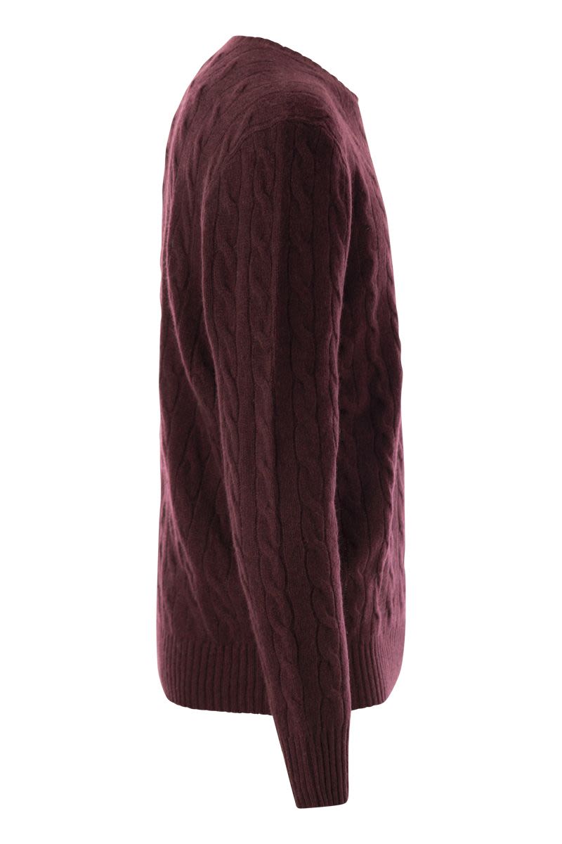 POLO  Wool and Cashmere Cable-Knit Sweater - Regular Fit-OSI