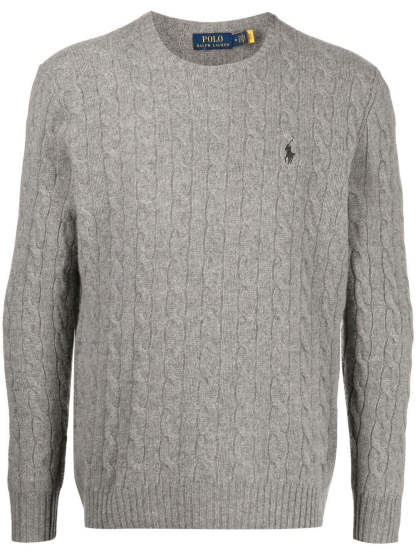 POLO  Wool and Cashmere Cable-Knit Sweater - Regular Fit-OSI