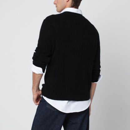 POLO  Cable-Knit Cashmere Crewneck Sweater - Men's Size-OSI