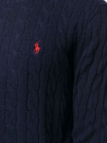 POLO  Men's Long Sleeve Pullover - 100% Wool & Cashmere Blend-OSI