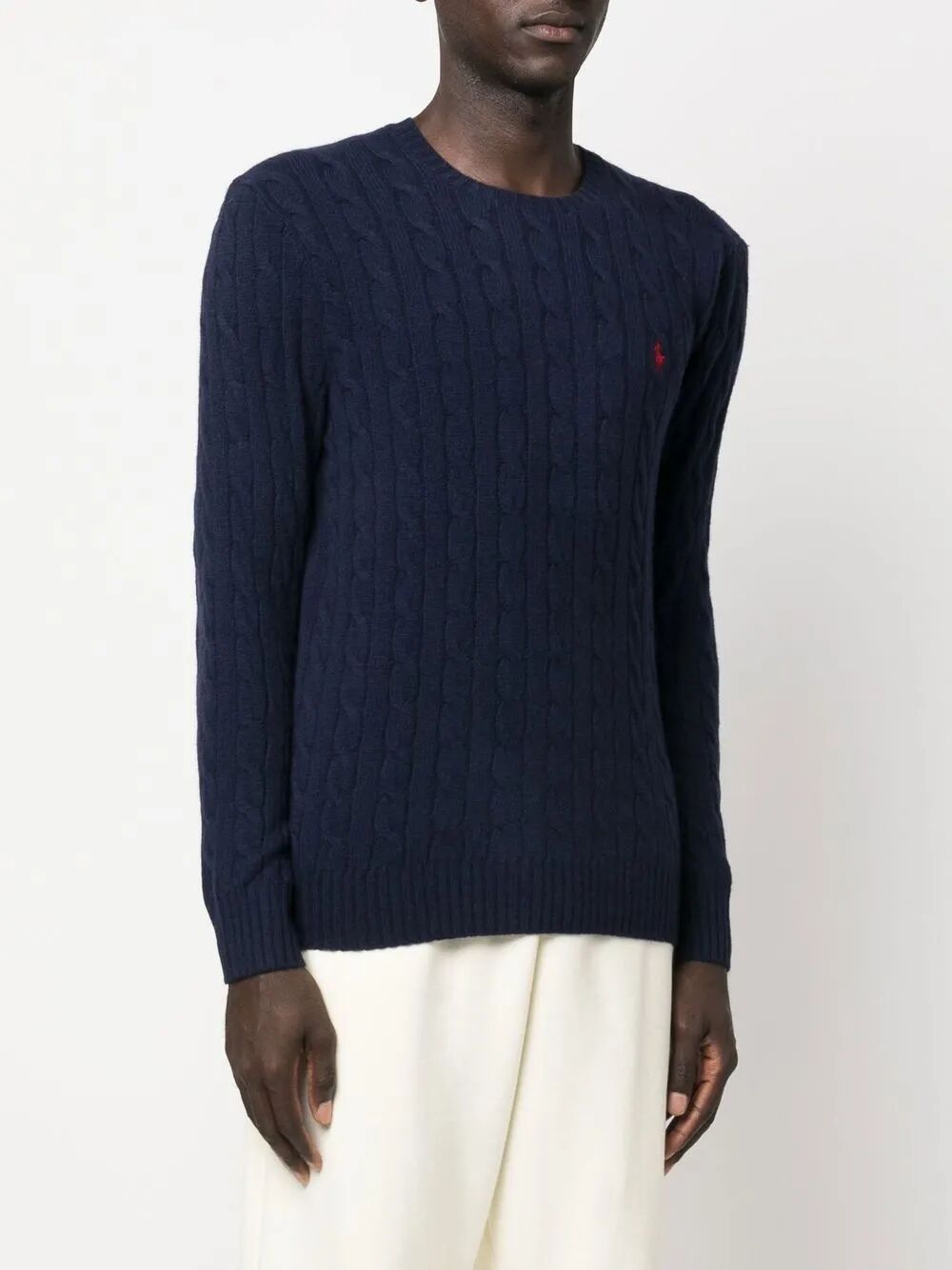 POLO  Men's Long Sleeve Pullover - 100% Wool & Cashmere Blend-OSI