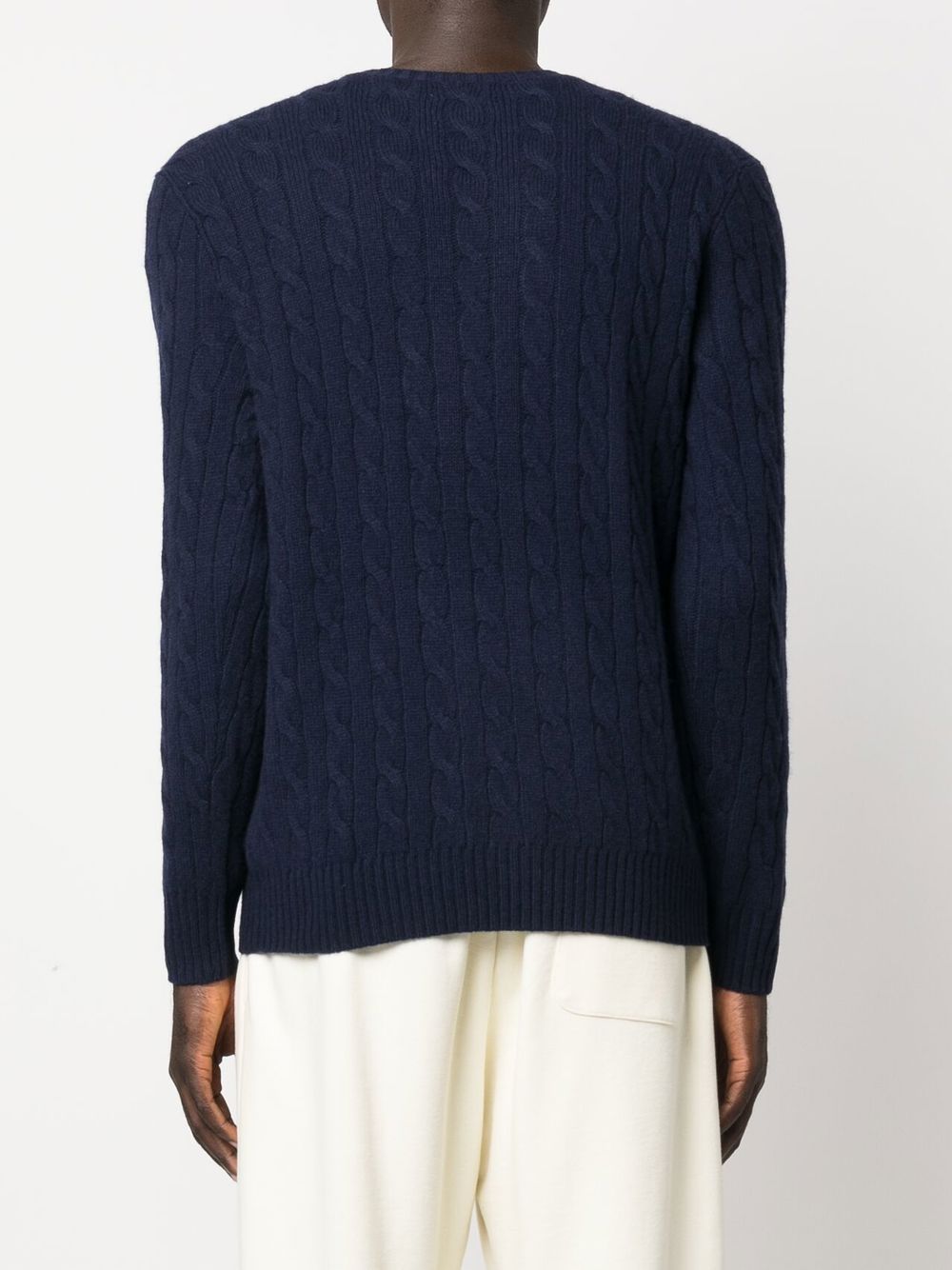 POLO  Wool and Cashmere Crewneck Sweater with Logo-OSI